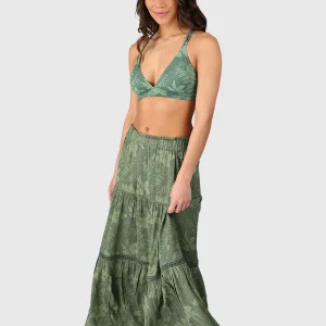 Romya-Leaf Women Skirt | Juniper