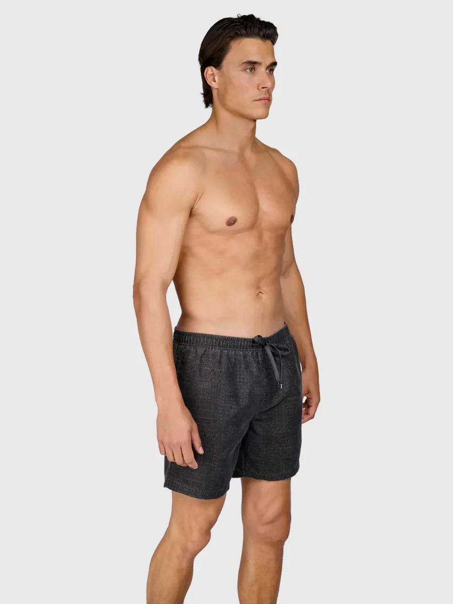 Helios-Print Men Swim Shorts | Black - Afbeelding 4